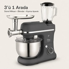 Fakir Mixytrio 1500 W 3’ü 1 Arada Stand Mikser, 5 L Hazneli, Cam Sürahili, Kıyma Aparatlı