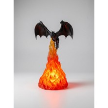 Plato 3D Alev Efektli Ejderha Gece Lambası / 3D Ejderha Figürlü Masa Lambası