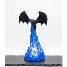 Plato 3D Alev Efektli Ejderha Gece Lambası / 3D Ejderha Figürlü Masa Lambası