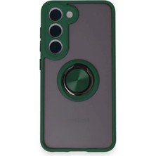 Uravas Store Mey Ithalat®  Samsung Galaxy M15 Kılıf Montreal Yüzüklü Silikon Kapak - Yeşil