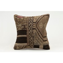 Kilim Wholesale El Yapımı Kilimden Yapılmış Vintage Kırlent Kılıfı, Yün, 40X40 cm