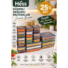 Hess Mikrodalga ve Difriz Uyumlu 25 Adet Saklama Kabı Seti 2400MLX7+1200X2+600X16