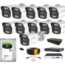 Anunnaki 11'li 4mp Ip Kamera Seti 16 Kanal Nvr Poe Switch Gece Görüşlü Sesli Metal Kasa Dış Mekan