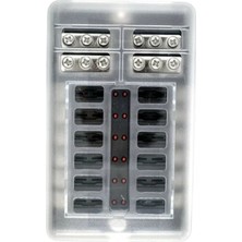 Shuivan Shuıvan Şase Baralı Dc Sigorta Kutusu 12'li 12V/24V - Ikaz Işıklı