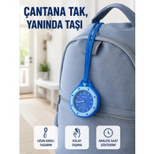 Mey İthalat Mey Ithalat® Çanta ve Anahtarlık Için Askılı Analog Taşınabilir Charm Saat Mavi