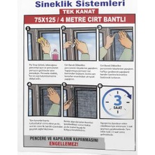 Esranın Dünyası Aksu Tek Kanat Pencere Sineklik 75X125CM 4mt Cırt Bantlı