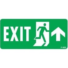 Mey İthalat Mey Ithalat® Exit Yukarı Sağ Ok Işaretli Uyarı Levhası 17,5X25 KOD:955
