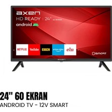 Shuivan Axen Smart Tv Android Uydu Alıcılı Karavan & Tekne Televizyon 24'' - 12V
