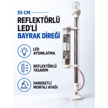 Han Marin Krom Bayrak Direği 55CM LED Reflektörlü