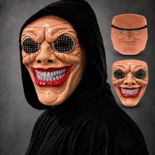 Marsilyan Kırmızı Ağız ve Beyaz Diş Detaylı File Gözlü Maske