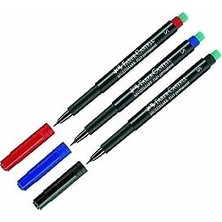 Esranın Dünyası Faber-Castell Multimark Permanent Asetat Kalemi, 0.4 Mm, 3 Renk (Siyah-Kırmızı-Mavi)