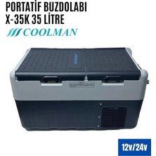 Coolman X-35K Çift Kapaklı Araç Içi Portatif Buzdolabı 35 Litre 12V-24V