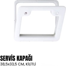 Thetford 3 Bagaj Kapağı Çerçevesi Servis Kapısı 38,5X33,5CM (Kilitli) - Beyaz