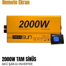 Mexxsun Akü Şarjlı Ups Tam Sinüs Inverter 2000W 12V - 20AH ( Remote Ekran )