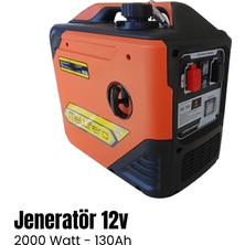 MELLİFERA Mellifera Dc 12V Jeneratör Ultra Sessiz Benzinli Ipli Kumandalı - 2000W 130AH