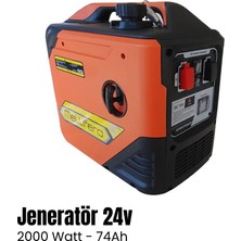 MELLİFERA Mellifera Dc 24V Jeneratör Ultra Sessiz Benzinli Ipli Kumandalı - 2000W 74AH