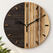 🌿 Rokh Mdf Duvar Saati 35 cm | El Yapımı Lazer Kesim Dekoratif Saat | Modern Ahşap Görünümlü Duvar Dekoru | Hediyelik