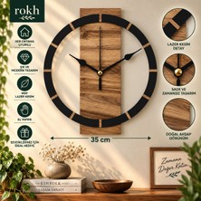 🌿 Rokh Mdf Duvar Saati 35 cm | El Yapımı Lazer Kesim Dekoratif Saat | Modern Ev Dekoru | Hediyelik