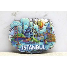 Hediye Fikri Ahşap Istanbul Temalı Magnet - 10X7CM