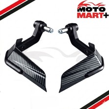 Motomart+ Qj Motor SRK250  Rüzgarlıklı Manet Koruma Karbon Desenli Siyah MKT1120