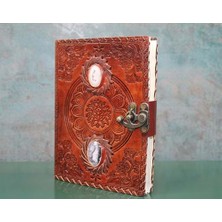 Hediye Fikri Taşlı Deri Defter - 18X13CM