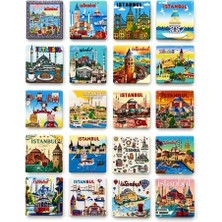 Hediye Fikri Istanbul Temalı Buzdolapı Süsü Magnet - 5,7x5,7cm