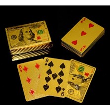 Hediye Fikri Dolar Tasarımlı Altın Iskambil Oyun Kartı - 9X6X2CM
