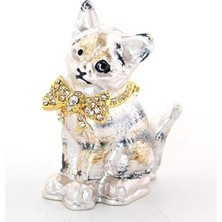 Hediye Fikri Swaroski Taşlı Kedi - 7X6CM
