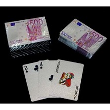Hediye Fikri Euro Tasarımlı Gümüş Iskambil Oyun Kartı - 9X6X2CM