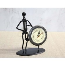 Hediye Fikri Metal Saatli Saksafon Çalan Müzisyen - 18X14CM