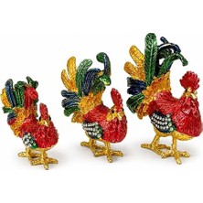 Hediye Fikri Swaroski Taşlı 3'lü Tavuk Seti - 8X7X5CM