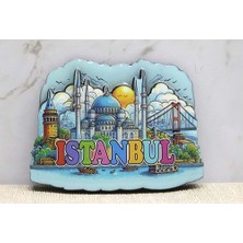 Hediye Fikri Ahşap Istanbul Temalı Magnet - 10X7CM