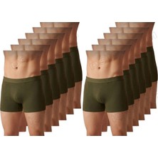 Yıldız Çamaşır 36 Erkek Modal Likralı Haki Boxer 12 Adet