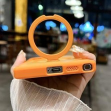 Peri Store iPhone 14 Pro Max ile Uyumlu Mat Transparan Phaqntomring Magsafe Destekli Standlı Kılıf, Kamera Lens Hediyeli Darbe Emici Şık Tasarım Black