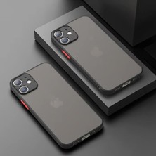 Peri Store & Aksesuar iPhone 11 ile Uyumlu Arka Kısmı Mat Şeffaf Yapıya Sahip Kenarları Silikon Tpu Malzemeden Üretilmiş Renkli Tuşlara Sahip Kamera Korumalı Transparan Kılıf (Siyah)