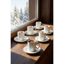Esranın Dünyası Acar NG-09240 Aisha Silver 6lı Kahve Fincan Takımı