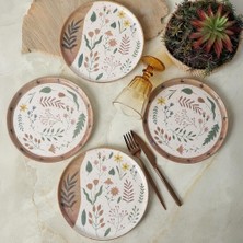 Esranın Dünyası Keramika Soft Bloom Nordic Pasta Tabağı 22 cm 4 Adet 22876-77