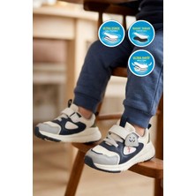 Cool Lacivert Fileli Cırtlı Anatomik Desenli Bebek Ilk Adım ve Spor Ayakkabı Sneaker Dorian Ia