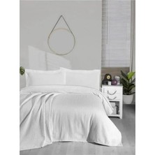 Peri Store Örgü PIKE%100 Pamuk Kalın Iplik Yumuşak Battal Boy 240 * 260 Beyaz