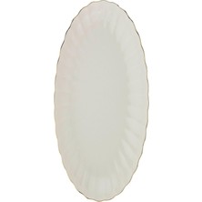 Esranın Dünyası Kütahya Porselen Bone Luz Altın File Kayık Tabak 27X19CM Tekli BNLZF28KY20