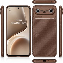 Wowacs Tecno Spark Slim 5g Uyumlu Kılıf Karbon Tasarım Kamera Korumalı Silikon Telefon Kılıfı Kapak