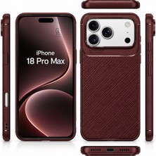 Wowacs Apple iPhone 18 Pro Max Uyumlu Kılıf Karbon Tasarım Kamera Korumalı Silikon Telefon Kılıfı Kapak