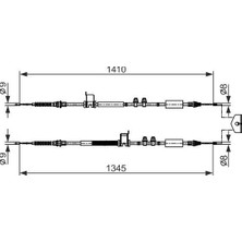 Bosch 1987482560 El Fren Teli Arka Ford Ecosport 17> Kampanali Tip (Uzunluk: 1345-1410MM) CN15 2A603 AB-CN15 2A603 Ac