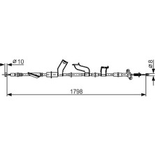 Bosch 1987482788 El Fren Teli Arka Sağ Honda Cr-V 2.0l 2.2l R20A2 N22A2 (Re5 Re6 Kasa) 07-12 47510SWA003-47510SWA013