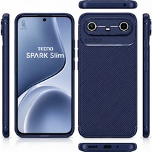 Wowacs Tecno Spark Slim 5g Uyumlu Kılıf Karbon Tasarım Kamera Korumalı Silikon Telefon Kılıfı Kapak