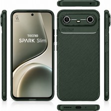 Wowacs Tecno Spark Slim 5g Uyumlu Kılıf Karbon Tasarım Kamera Korumalı Silikon Telefon Kılıfı Kapak