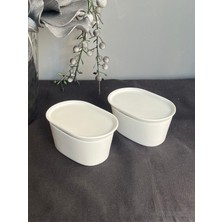 Esranın Dünyası Be Original Pera 13 cm 2'li Oval Kapaklı Fırın & Saklama Kabı