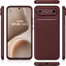 Wowacs Tecno Spark Slim 5g Uyumlu Kılıf Karbon Tasarım Kamera Korumalı Silikon Telefon Kılıfı Kapak