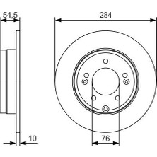 Bosch 0986479T49 Arka Fren Diski (Dolu Tip) Hyundai Sonata 2.0l D4EA Crdi Dizel 05-10 / 2.0l Vvti Gls 05-10 (284 Çap x 5 Bijon) - Adet Disk Fiyatıdır 584113K100-584113K110-584113S100