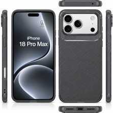 Wowacs Apple iPhone 18 Pro Max Uyumlu Kılıf Karbon Tasarım Kamera Korumalı Silikon Telefon Kılıfı Kapak